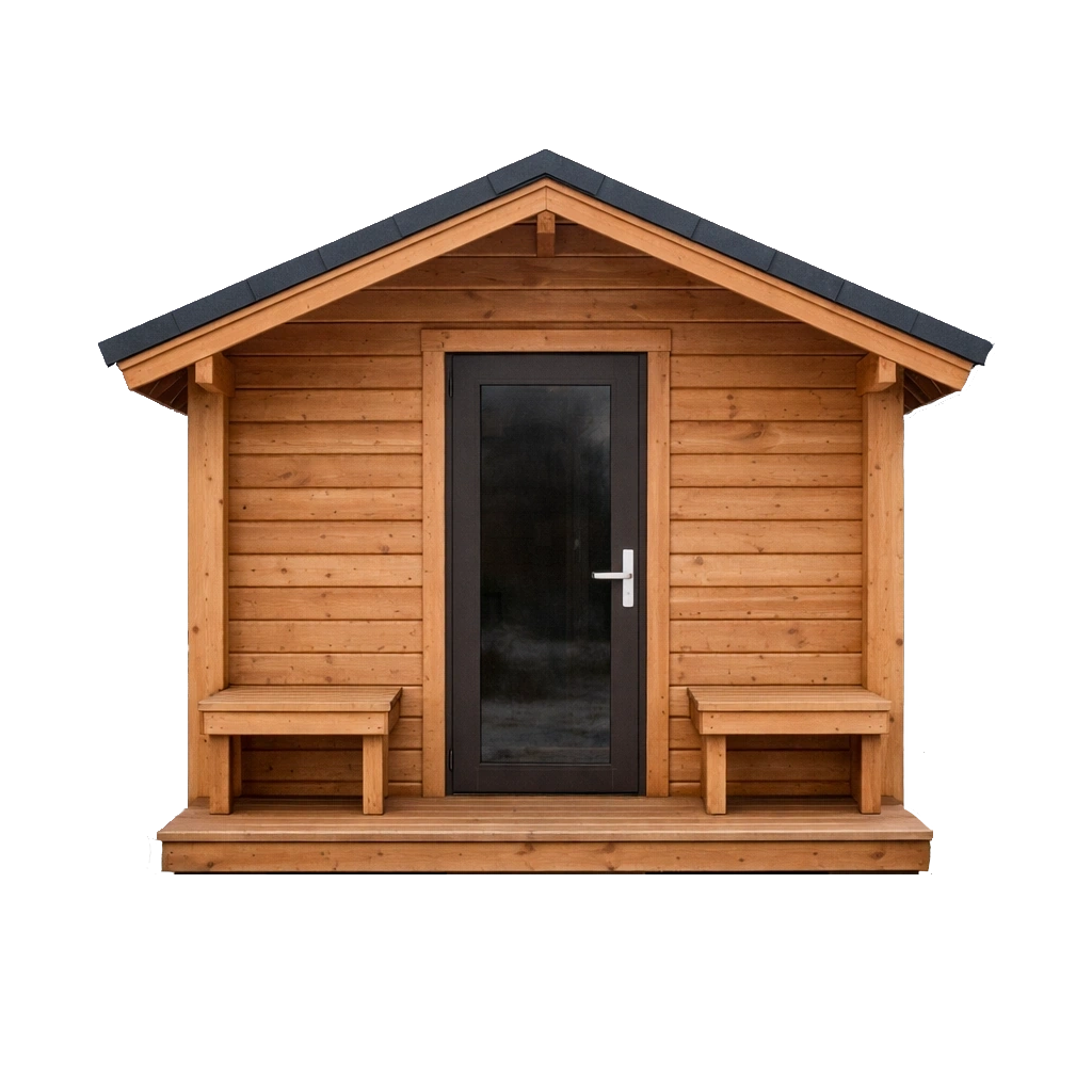 Sauna dwuspadowa - widok z zewnątrz